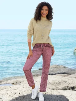 Linea Tesini Pantalons<Pantalon délavage « oil dyed » tendance