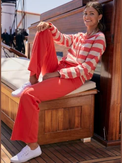 H.I.S Tenues De Détente<Pantalon détente large pantalon molletonné avec nervures sur l'avant de la jambe