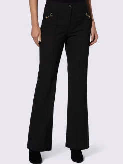Ashley Brooke Pantalons<Pantalon en bengaline décorations couleur or