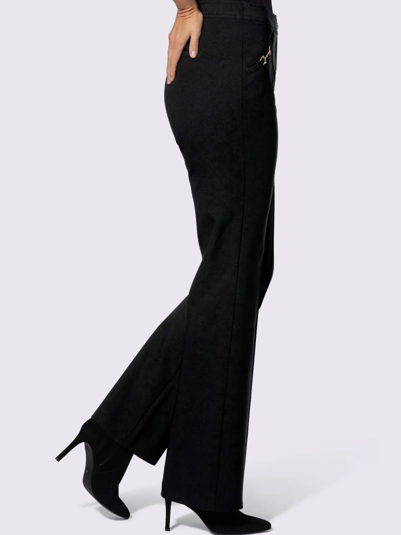 Ashley Brooke Pantalons<Pantalon en bengaline décorations couleur or