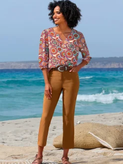 Linea Tesini Pantalons<Pantalon en bengaline jambes étroites