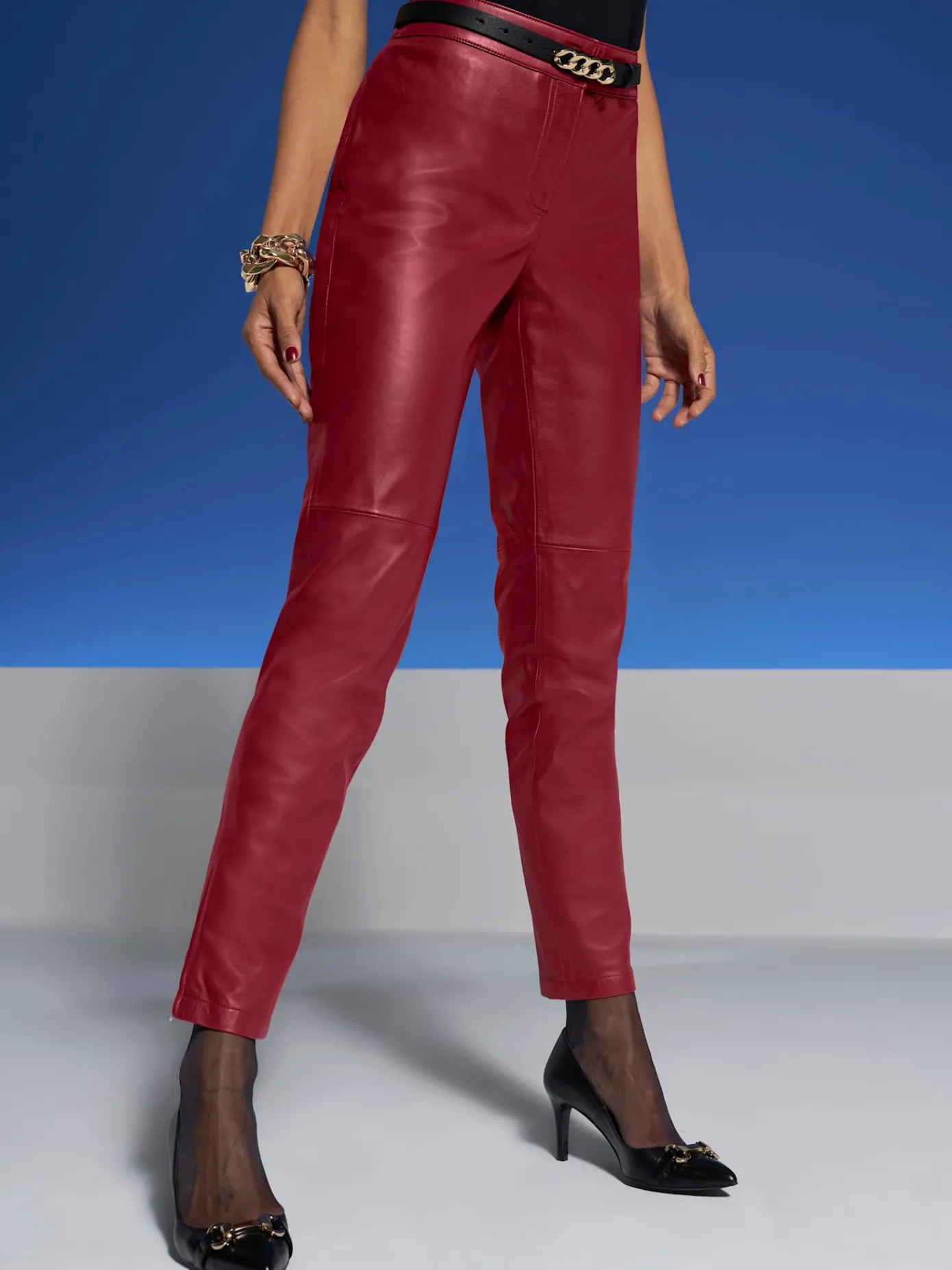 Ashley Brooke Pantalons<Pantalon en cuir cuir agneau nappa