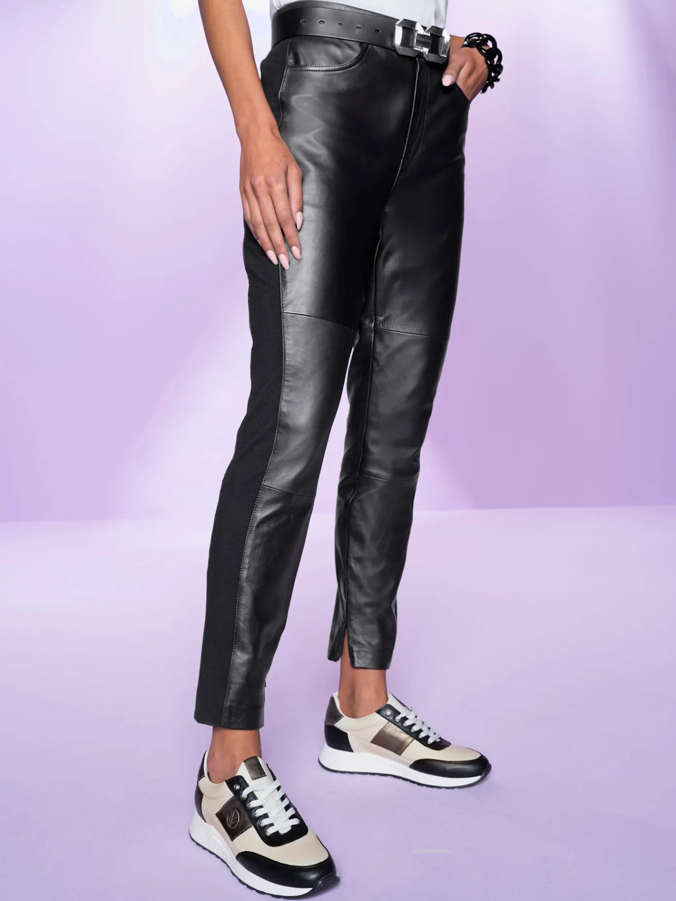 Rick Cardona Pantalons<Pantalon en cuir cuir agneau nappa