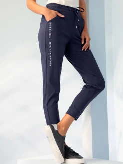 Rick Cardona Pantalons<Pantalon en jersey imprimé couleur argent sur la couture latérale