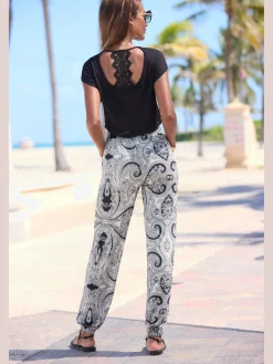 LASCANA Pantalons<Pantalon en jersey léger avec ceinture élastique