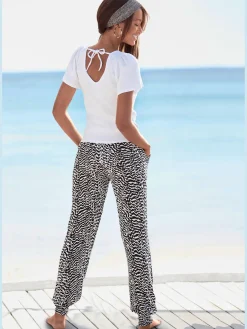 Vivance Pantalons<Pantalon en jersey léger avec ceinture élastique