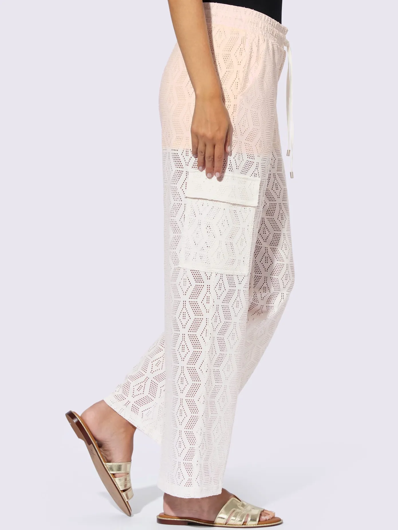 Rick Cardona Pantalons<Pantalon en jersey motif découpé au laser