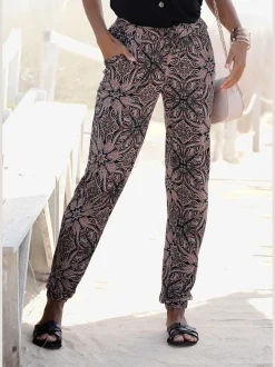 LASCANA Pantalons<Pantalon en jersey pantalon d'été avec ceinture smockée