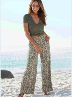 Buffalo Pantalons<Pantalon en jersey pantalon d'été léger au look paperbag