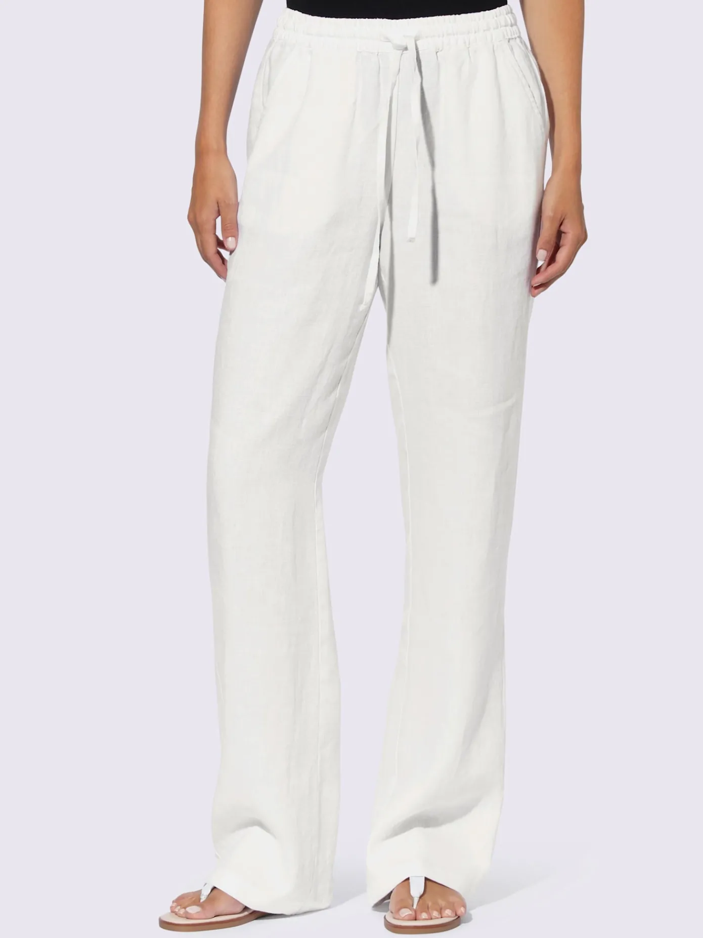 Linea Tesini Pantalons<Pantalon en lin jambes larges mode