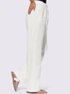 Linea Tesini Pantalons<Pantalon en lin jambes larges mode