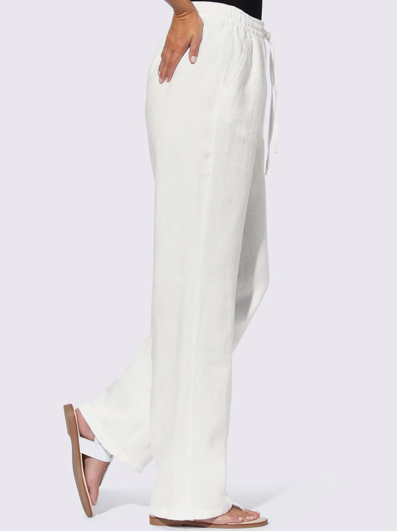 Linea Tesini Pantalons<Pantalon en lin jambes larges mode