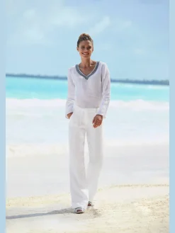 Rick Cardona Pantalons<Pantalon en lin jambes larges