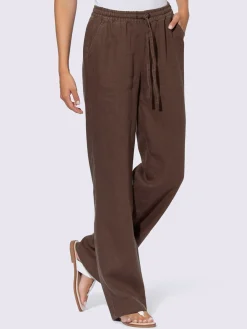 Linea Tesini Pantalons<Pantalon en lin jambes larges mode