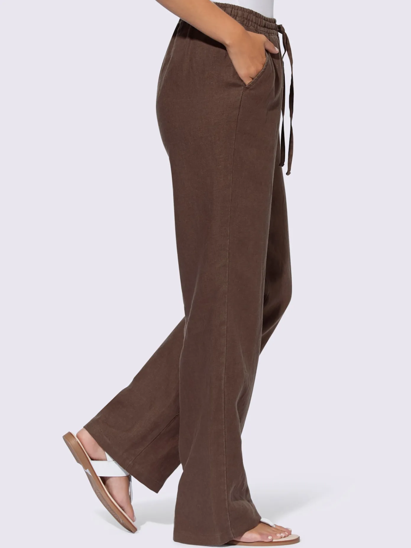 Linea Tesini Pantalons<Pantalon en lin jambes larges mode