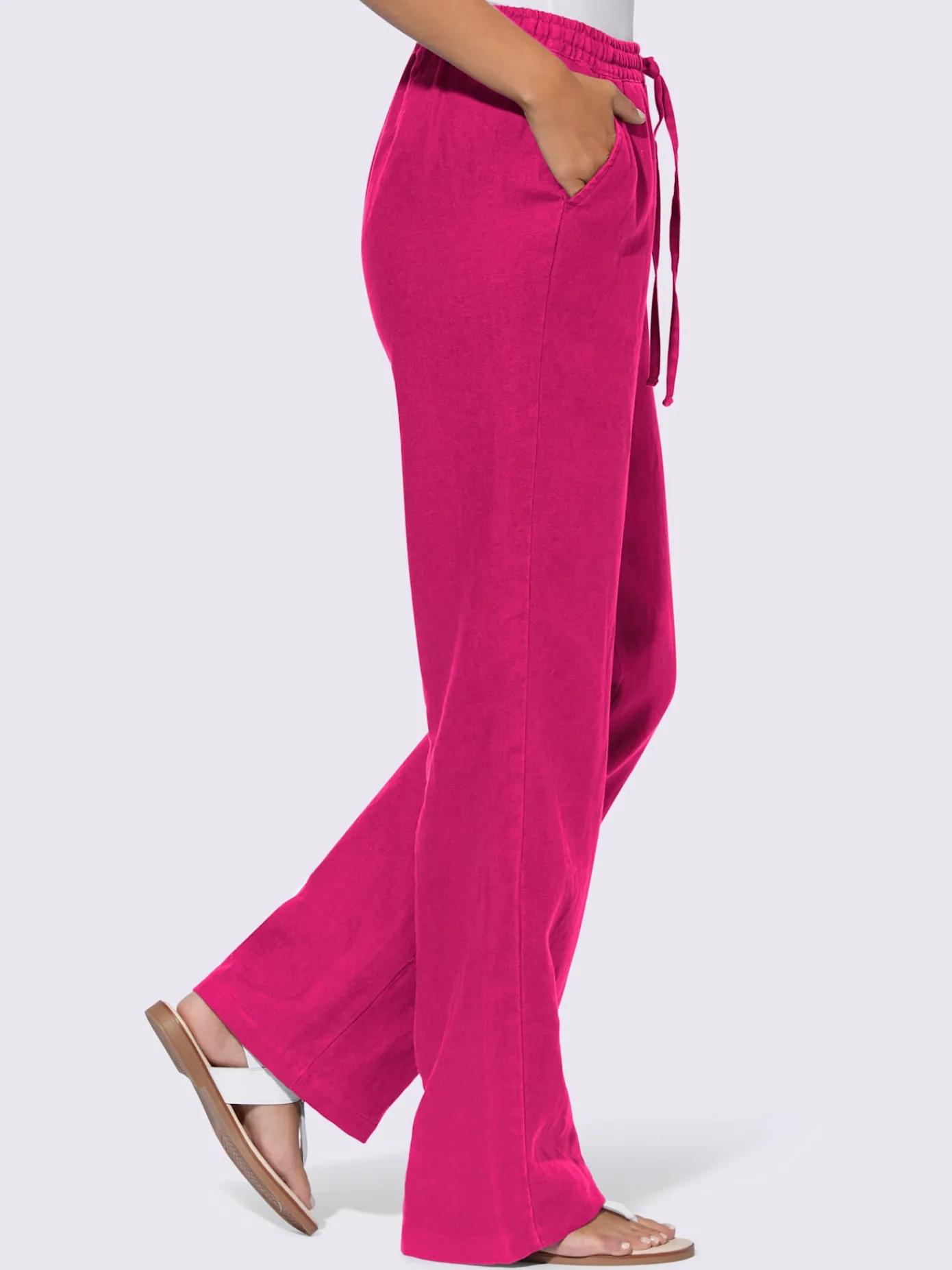 Linea Tesini Pantalons<Pantalon en lin jambes larges mode