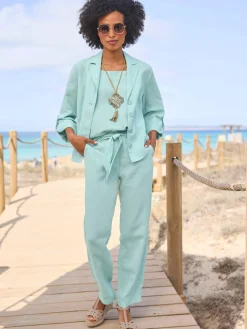Linea Tesini Pantalons<Pantalon en lin qualité lyocell estivale