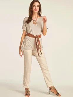 Ashley Brooke Pantalons<Pantalon en lin style soigné, poches fendues
