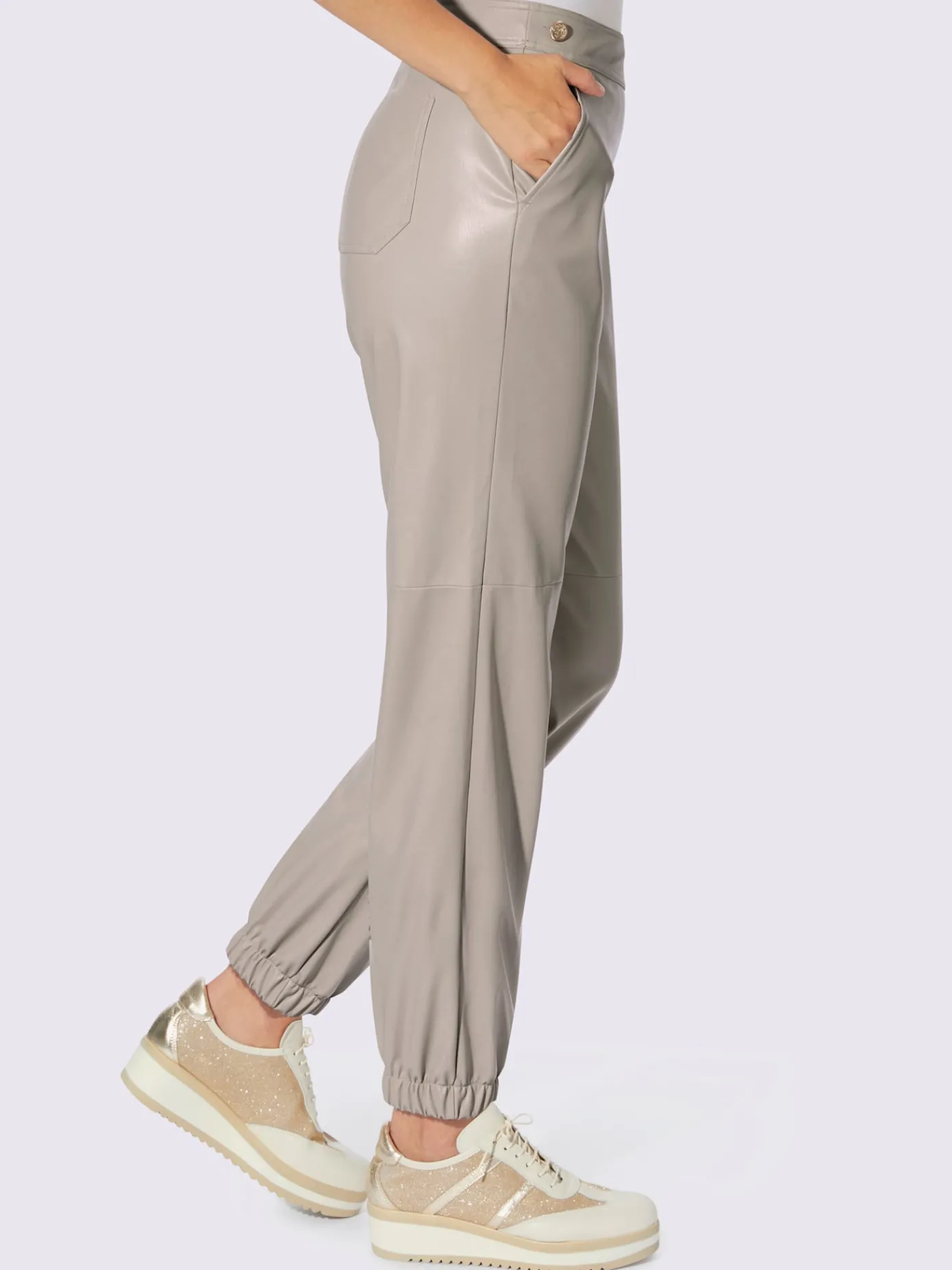 Rick Cardona Pantalons<Pantalon en synthétique boutons fantaisie dorés