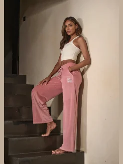 Vivance Tenues De Détente<Pantalon en velours ras avec jambes larges
