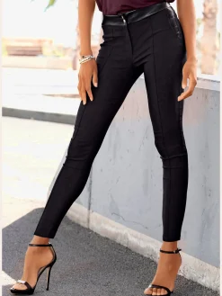 LASCANA Pantalons<Pantalon extensible étroit avec détails en synthétique