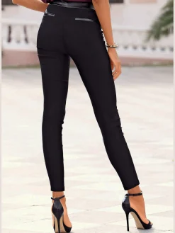 LASCANA Pantalons<Pantalon extensible étroit avec détails en synthétique