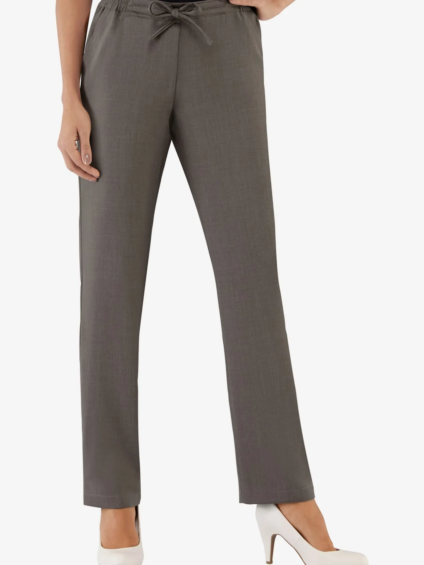 Alessa W. Pantalons<Pantalon femme léger imitation lin 2 poches devant