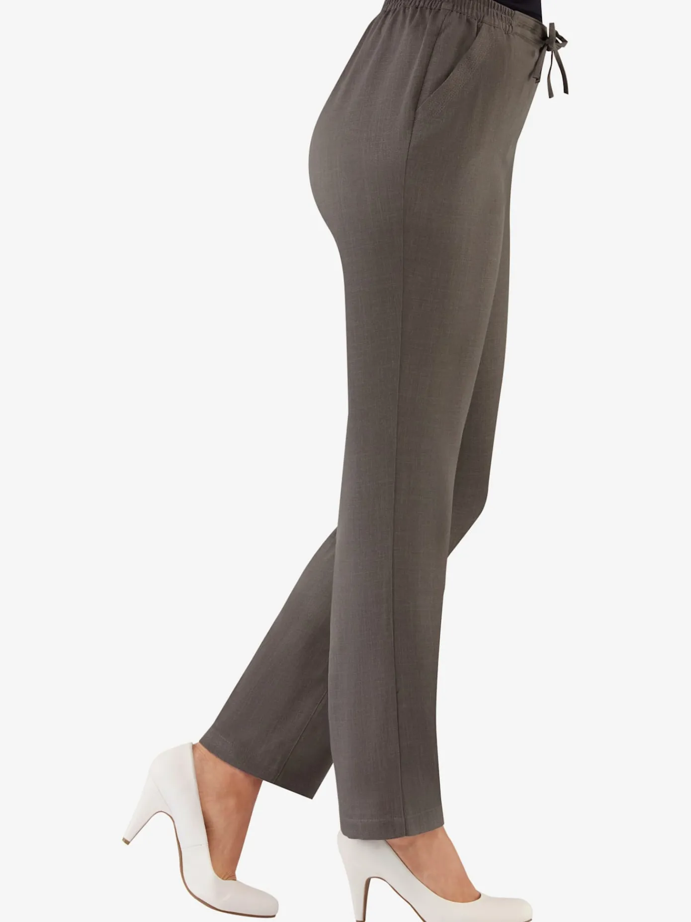 Alessa W. Pantalons<Pantalon femme léger imitation lin 2 poches devant