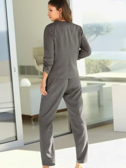 Alessa W. Pantalons<Pantalon femme léger imitation lin 2 poches devant