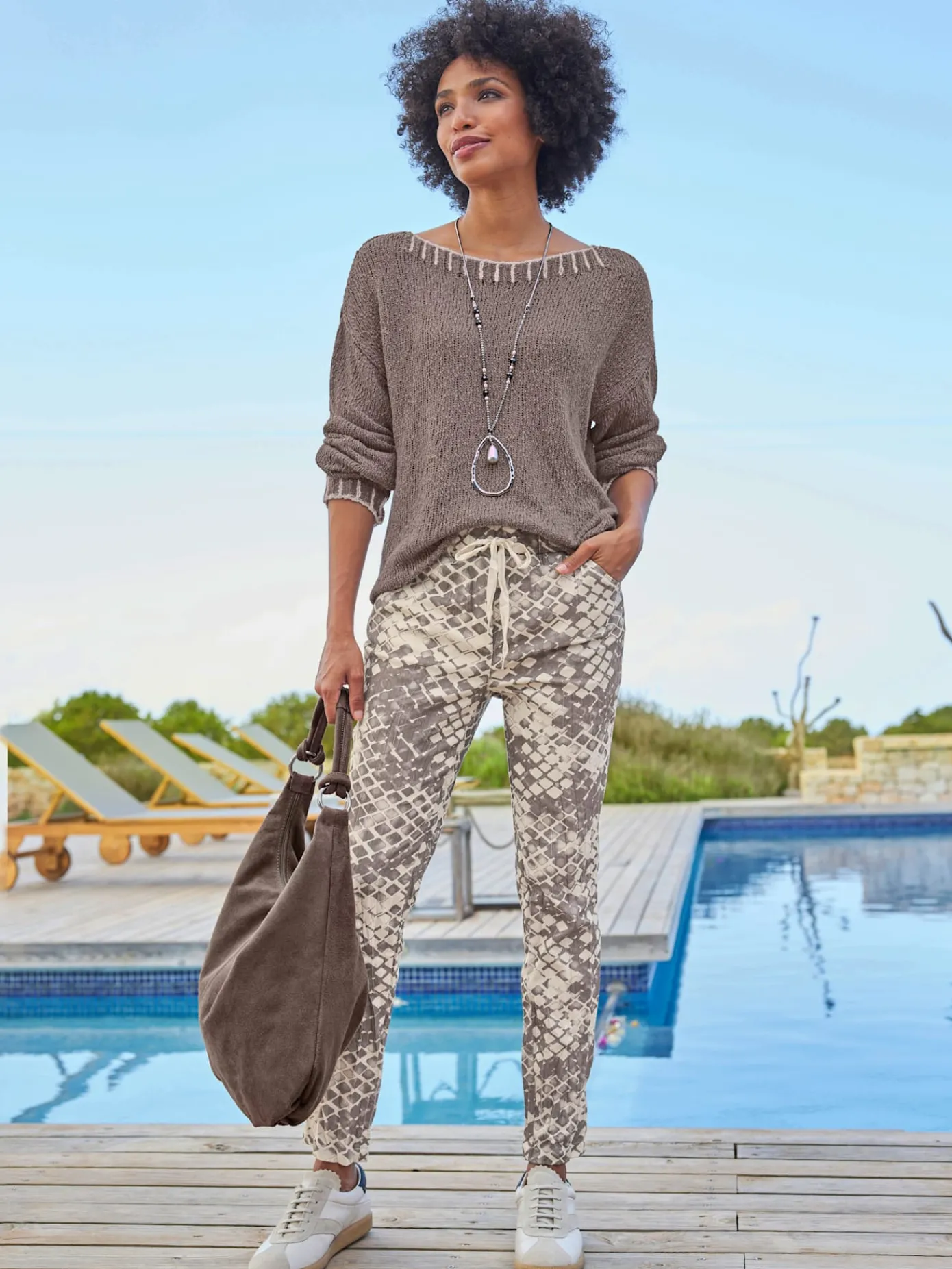 Linea Tesini Pantalons<Pantalon imprimé imprimé mode