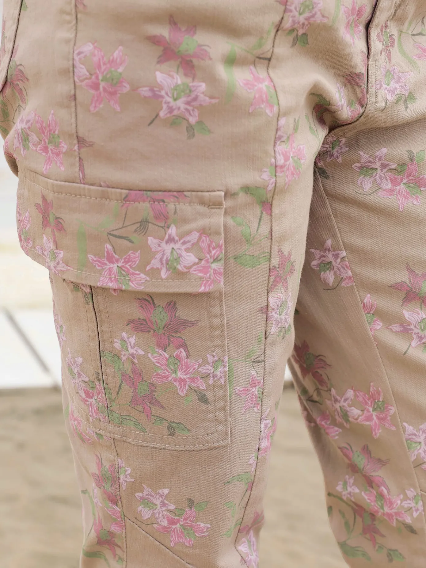 Linea Tesini Pantalons<Pantalon imprimé poches cargo plaquées