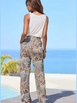 LASCANA Pantalons<Pantalon large ceinture élastique