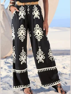 LASCANA Pantalons<Pantalon large ceinture élastique