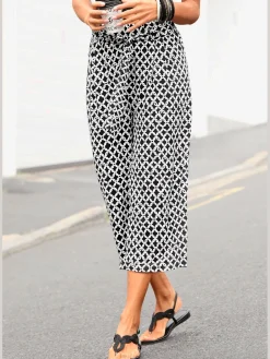 LASCANA Pantalons<Pantalon large jupe-culotte imprimée en jersey