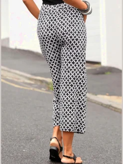 LASCANA Pantalons<Pantalon large jupe-culotte imprimée en jersey