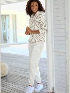 LASCANA Pantalons<Pantalon molletonné pantalon sweat avec logo imprimé