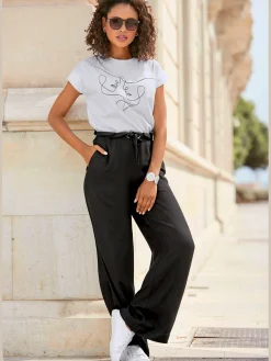 LASCANA Pantalons<Pantalon paperbag coulisse à la taille