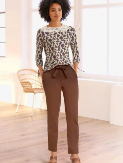 Linea Tesini Pantalons<Pantalon paperbag coupe carotte