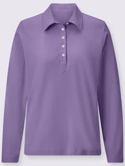 T-Shirts<Polo à manches longues pur coton