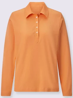 T-Shirts<Polo à manches longues pur coton