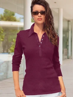 T-Shirts<Polo à manches longues pur coton