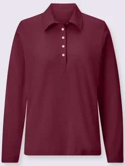 T-Shirts<Polo à manches longues pur coton