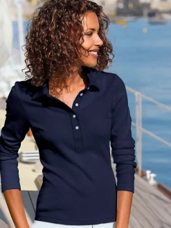 T-Shirts<Polo à manches longues pur coton