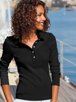 T-Shirts<Polo à manches longues pur coton