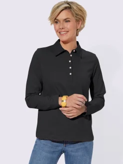 T-Shirts<Polo à manches longues pur coton