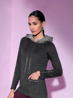 Creation L Pulls<Pull à capuche pierres fantaisie