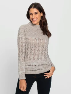 Pulls<Pull à col montant 50% coton