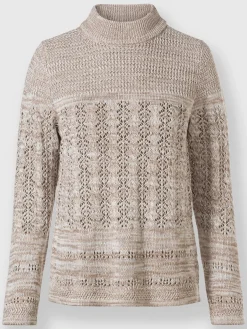 Pulls<Pull à col montant 50% coton