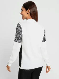 Pulls<Pull à col montant 50% coton