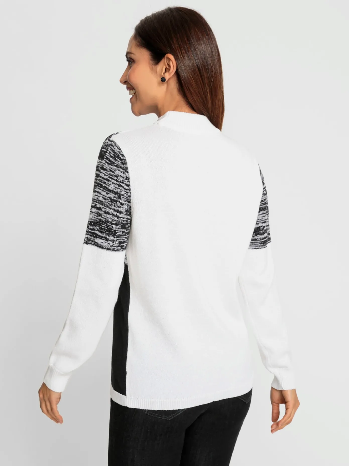 Pulls<Pull à col montant 50% coton